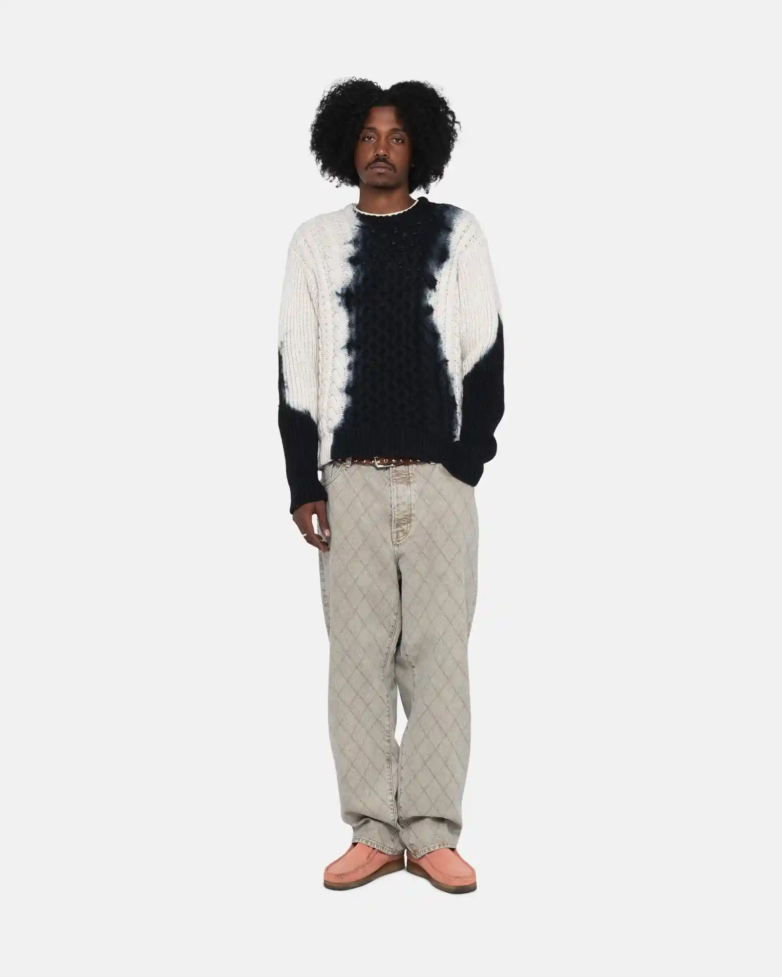 Stussy Tie Dye Fisherman Sweater, black - Image 4