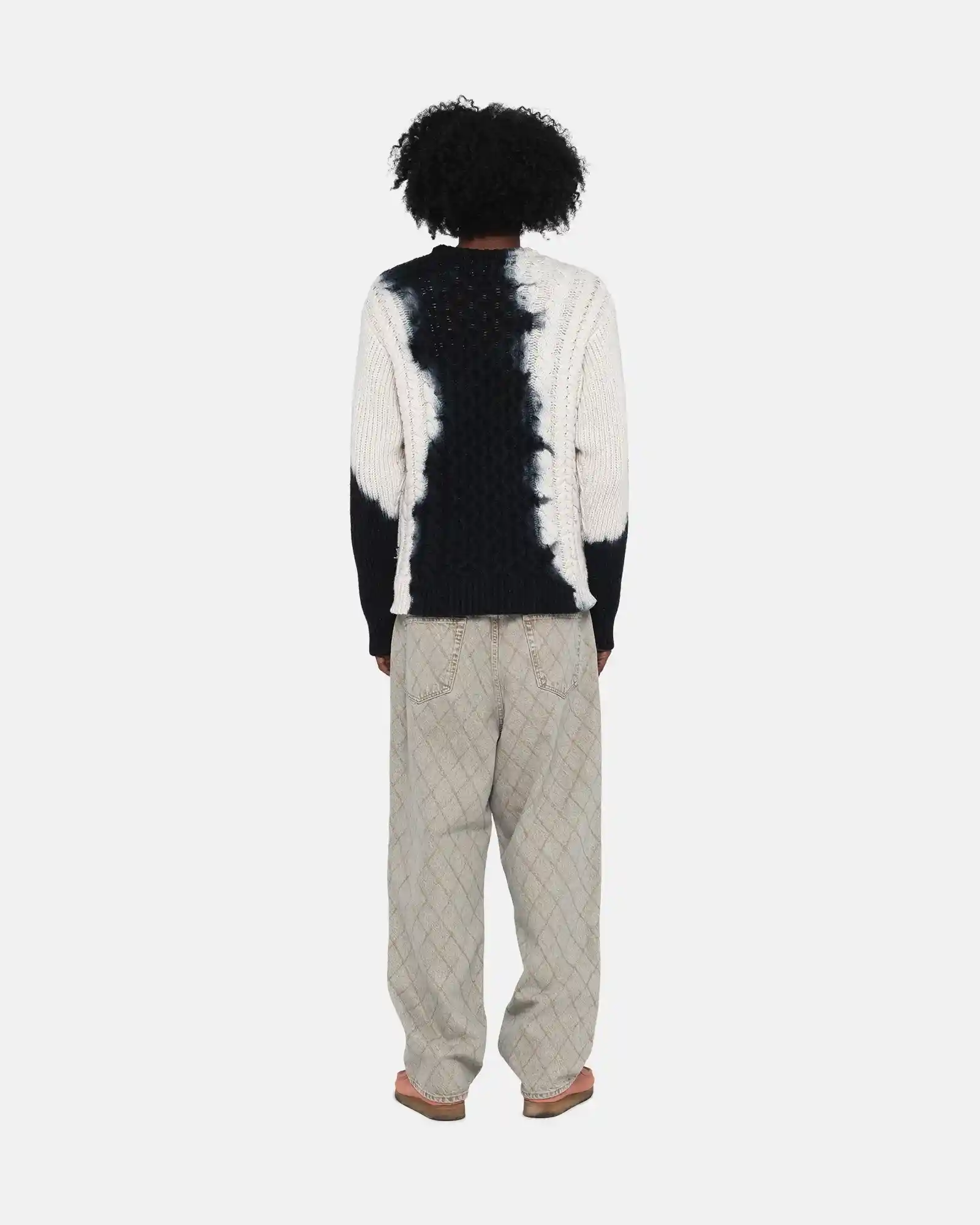 Stussy Tie Dye Fisherman Sweater, black - Image 6
