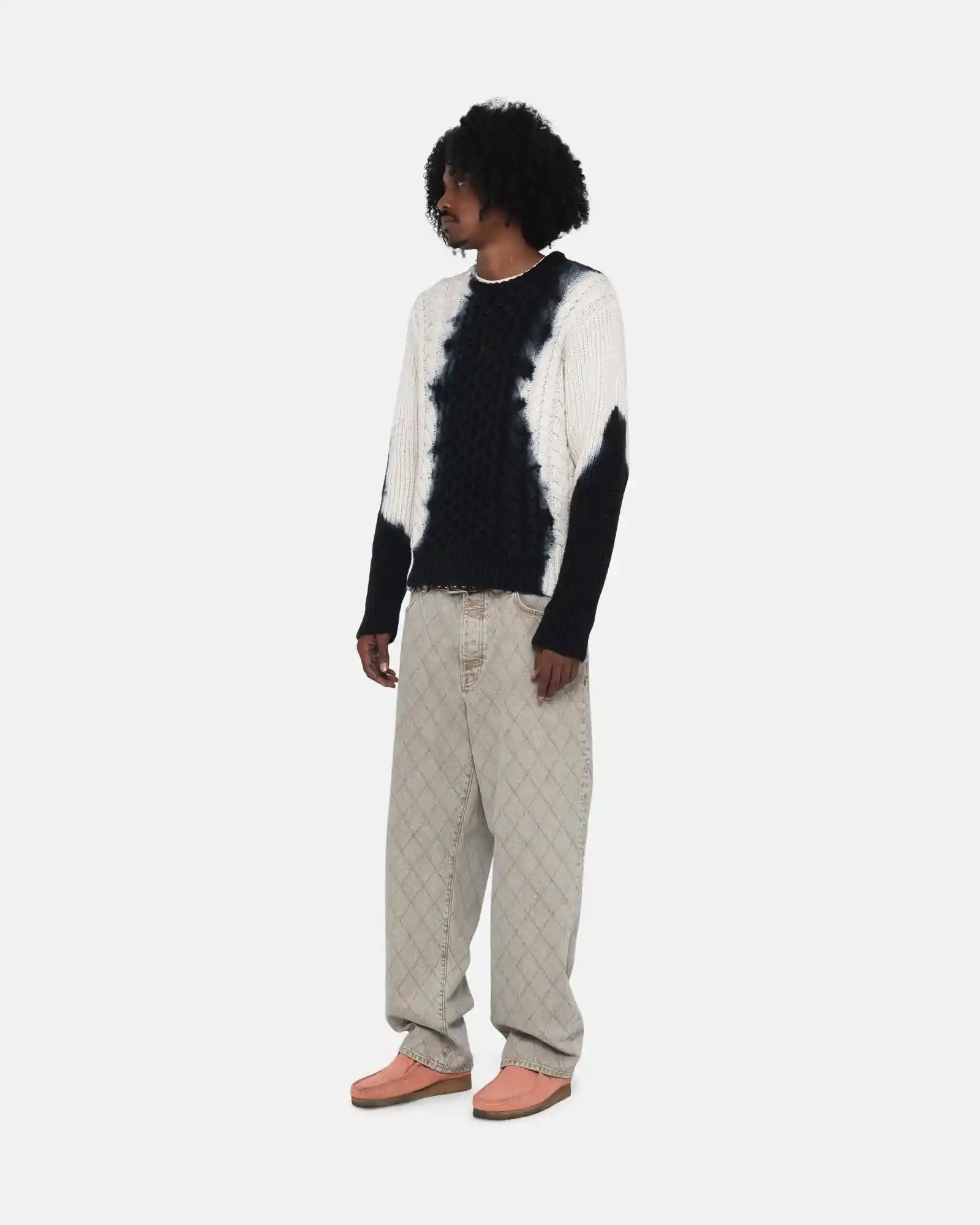 Stussy Tie Dye Fisherman Sweater, black - Image 7
