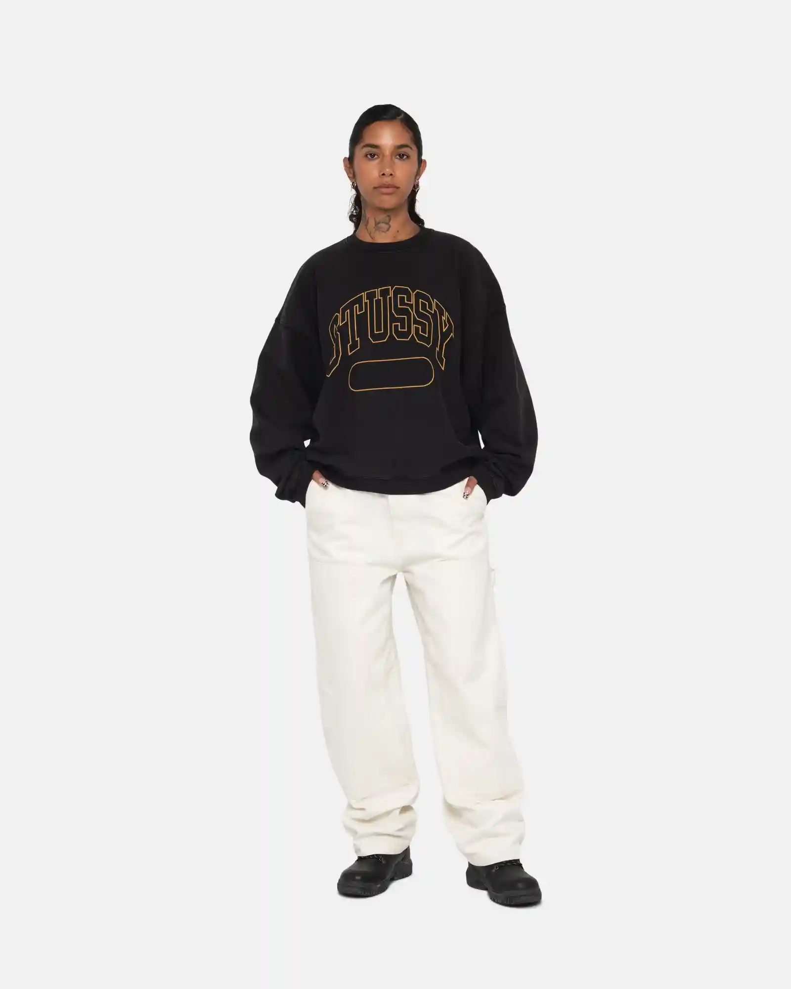 Stussy Varsity Oversized Crew, black - Image 5