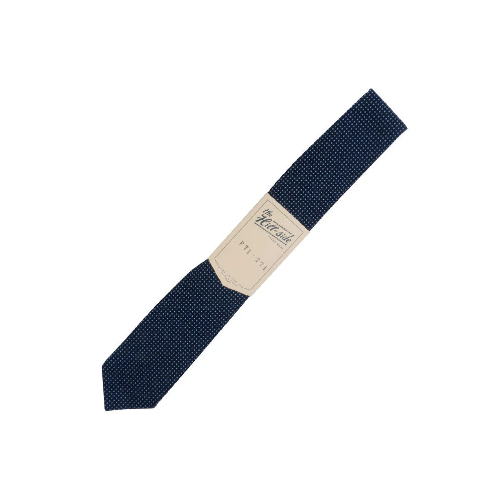 The Hill-side Indigo Wabash Polka Dot Standard Pointed Tie