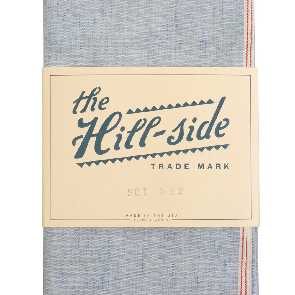 The Hill-side Selvedge Chambray Scarf, Variegated Pale Indigo Warp - Image 2
