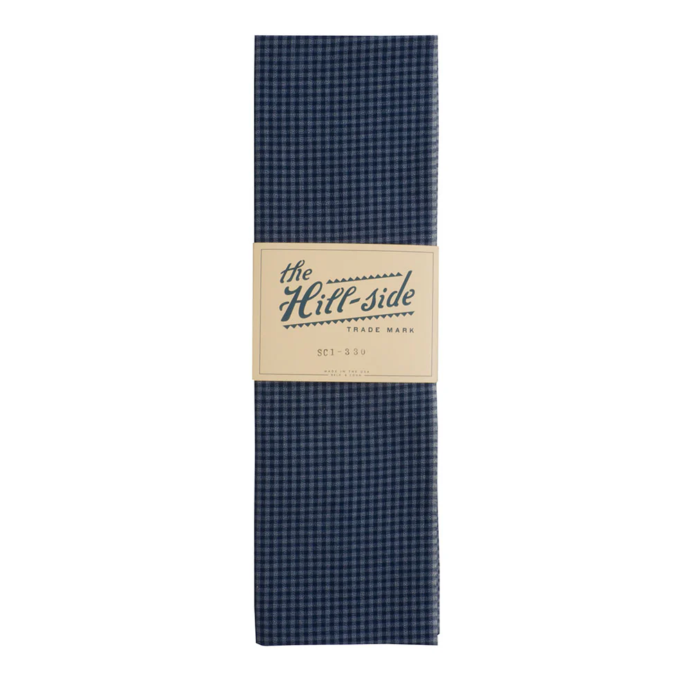 The Hill-side Selvedge Covert Gingham Chambray scarf, Indigo/Indigo