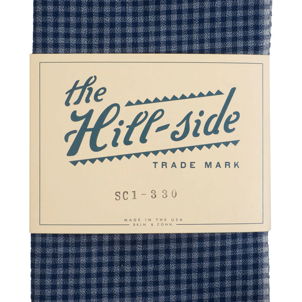 The Hill-side Selvedge Covert Gingham Chambray scarf, Indigo/Indigo - Image 2