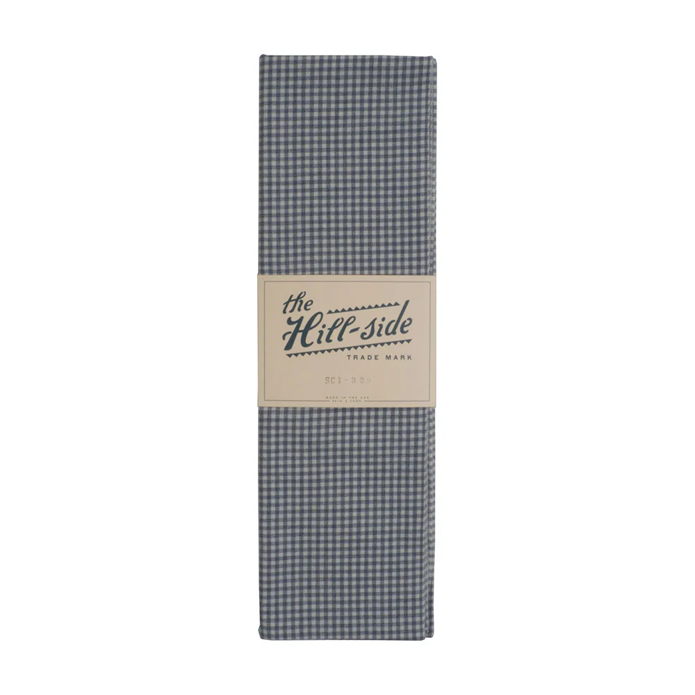 The Hill-side Selvedge Covert Gingham Chambray scarf, Indigo/Indigo