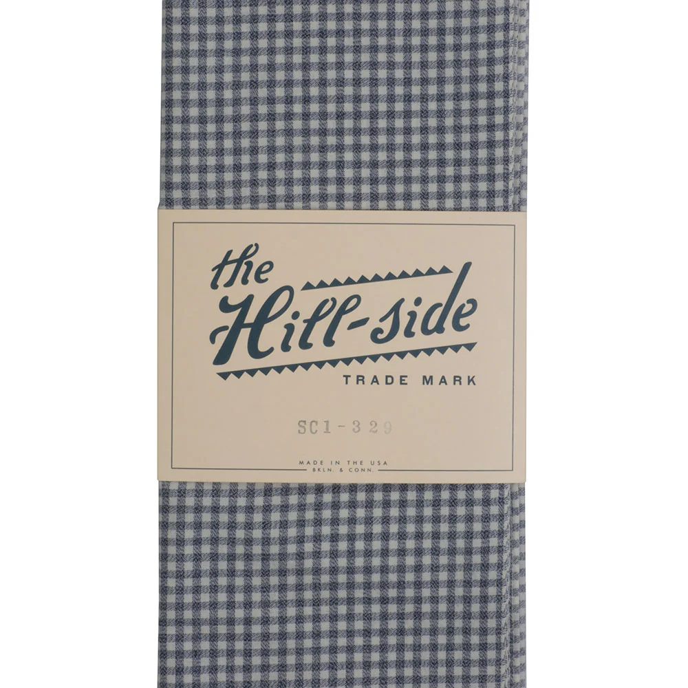 The Hill-side Selvedge Covert Gingham Chambray scarf, Indigo/Indigo - Image 2