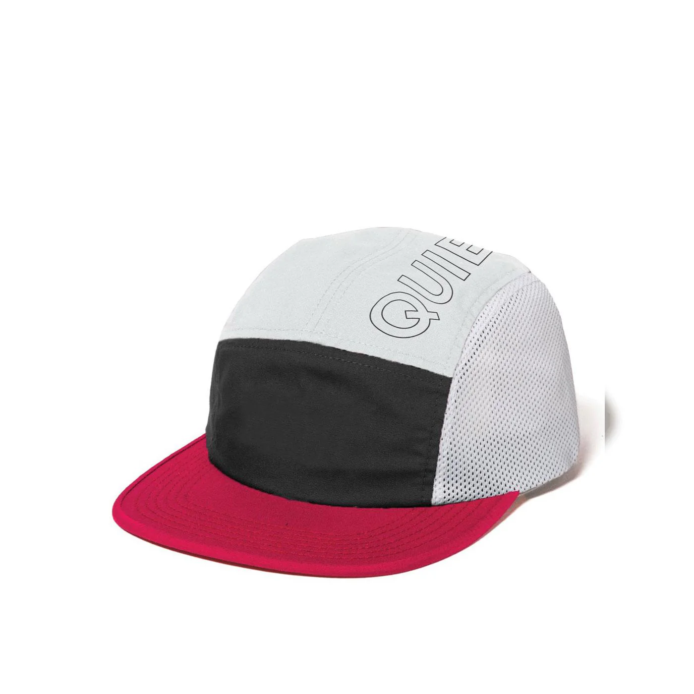 The Quiet Life Canyon 5 Panel Camper Hat - White/Black/Red