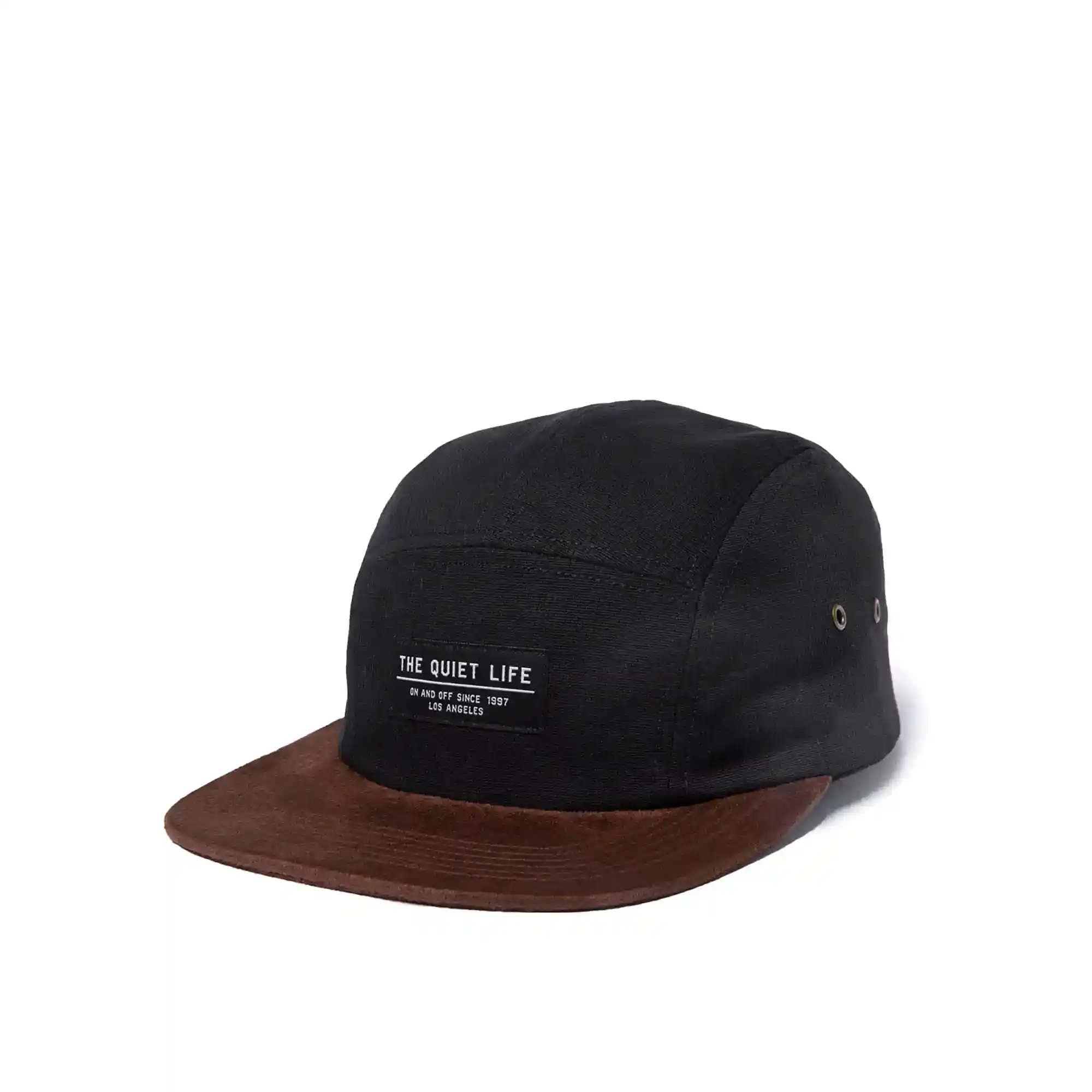 The Quiet Life Cord Combo 5 Panel Camper Hat - Made In Usa, black/brown