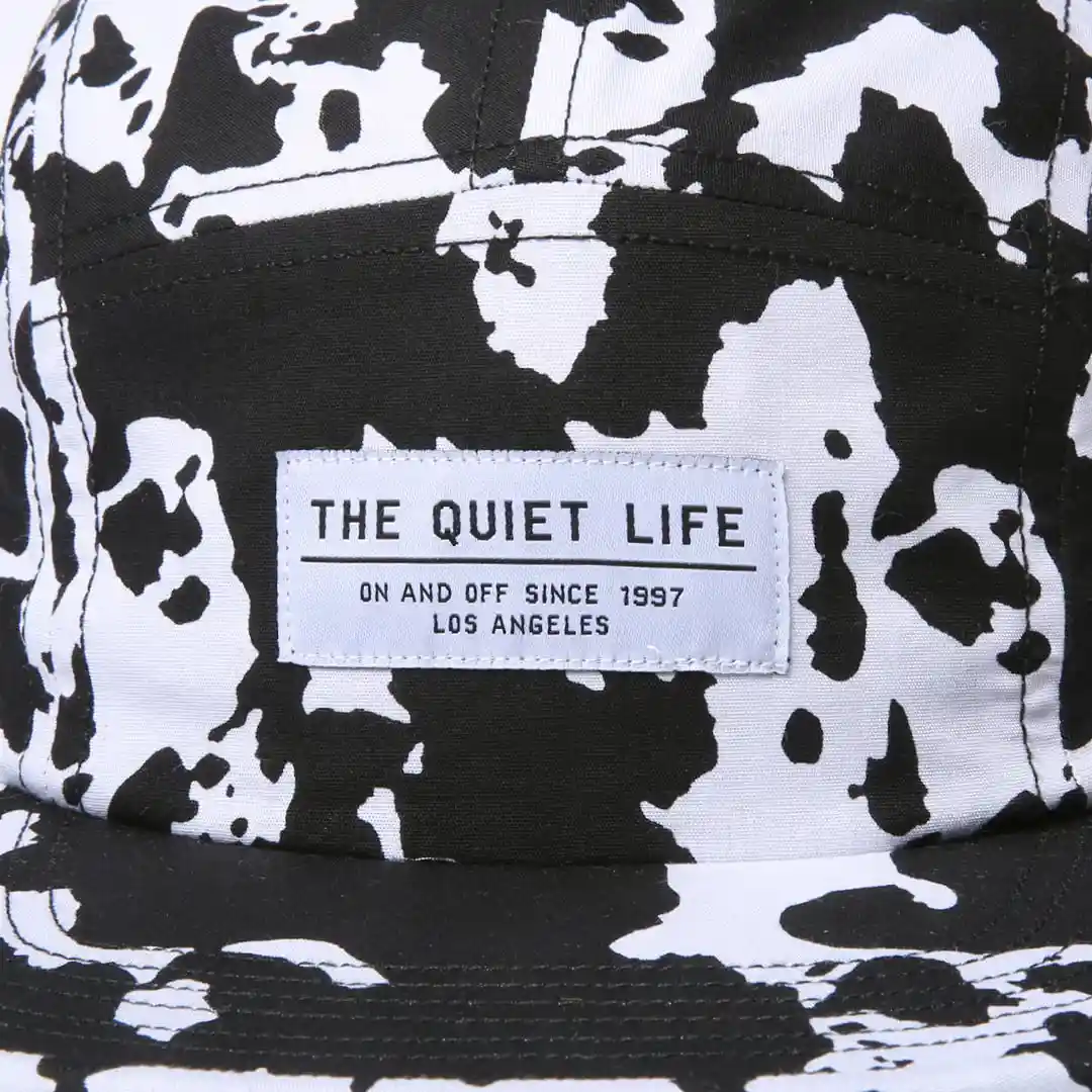 The Quiet Life Cow 5 Panel Camper Hat - Made In Usa, black/white - Image 2