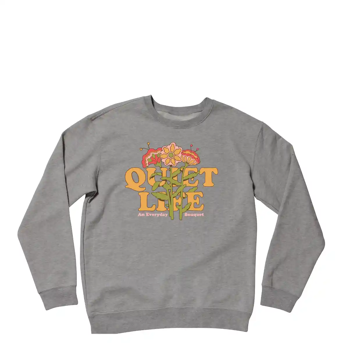 The Quiet Life Everyday Bouquet Crewneck, heather grey