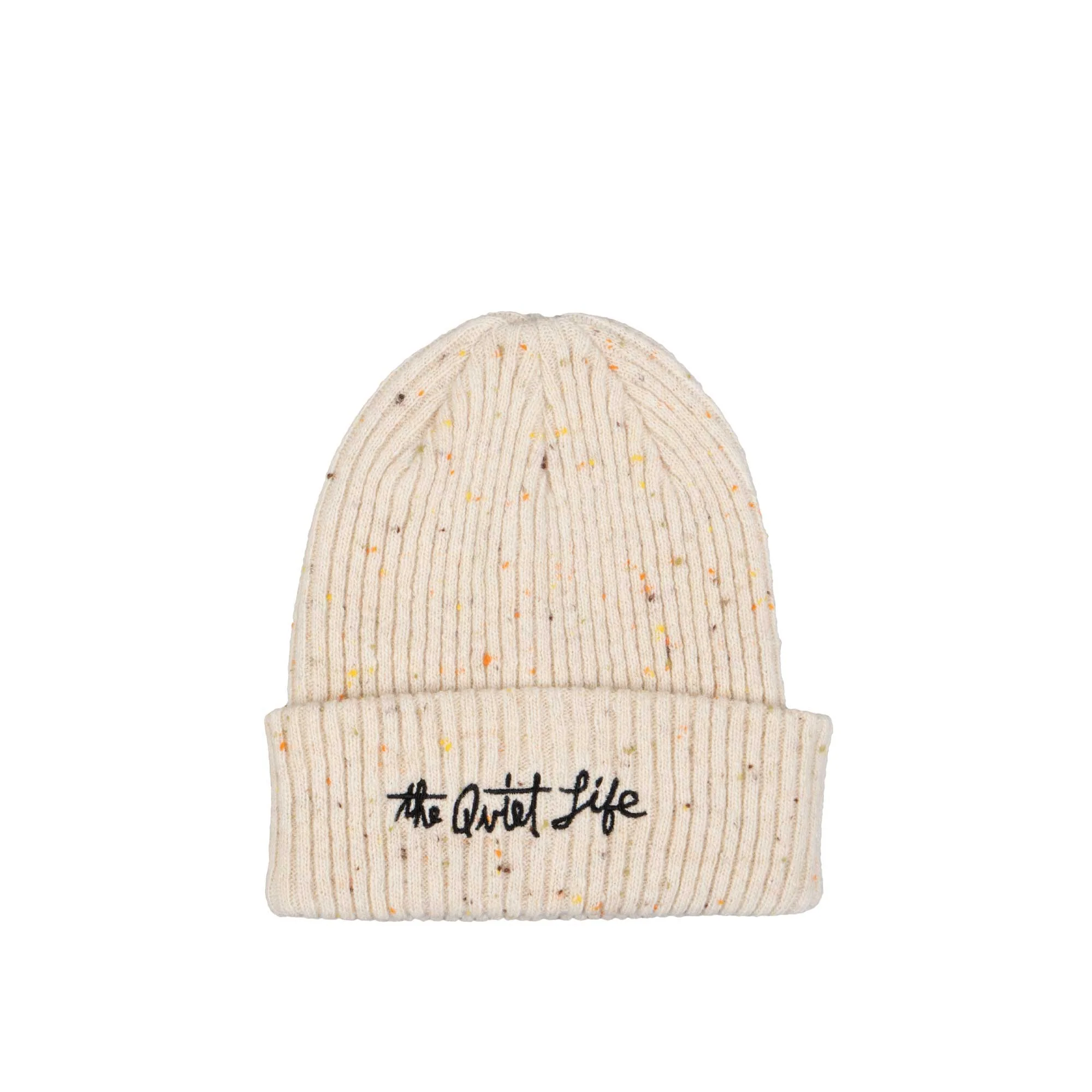 The Quiet Life Horizon Script Beanie, speckle cream