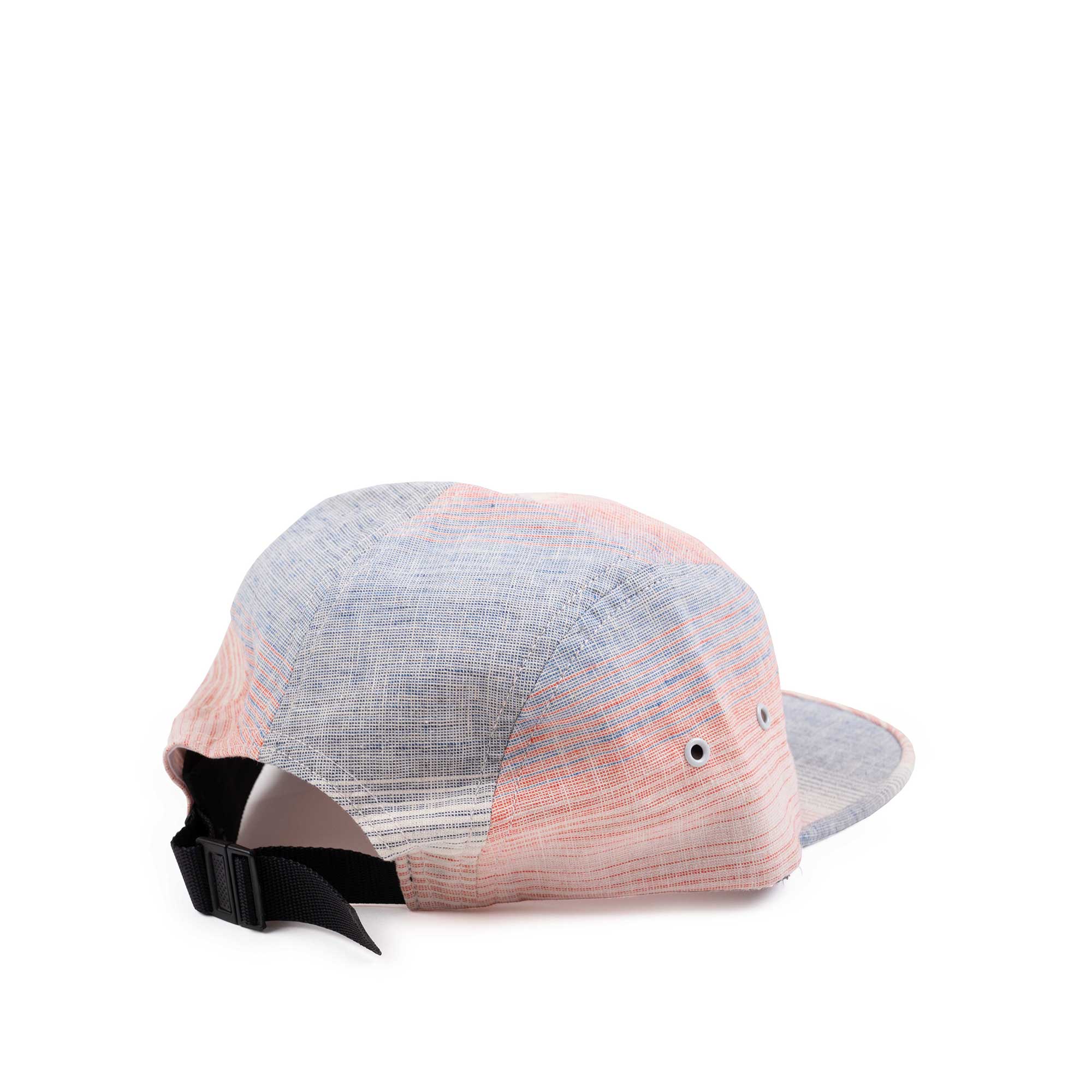 The Quiet Life Linear 5 Panel Camper Hat, blue / peach - Image 2