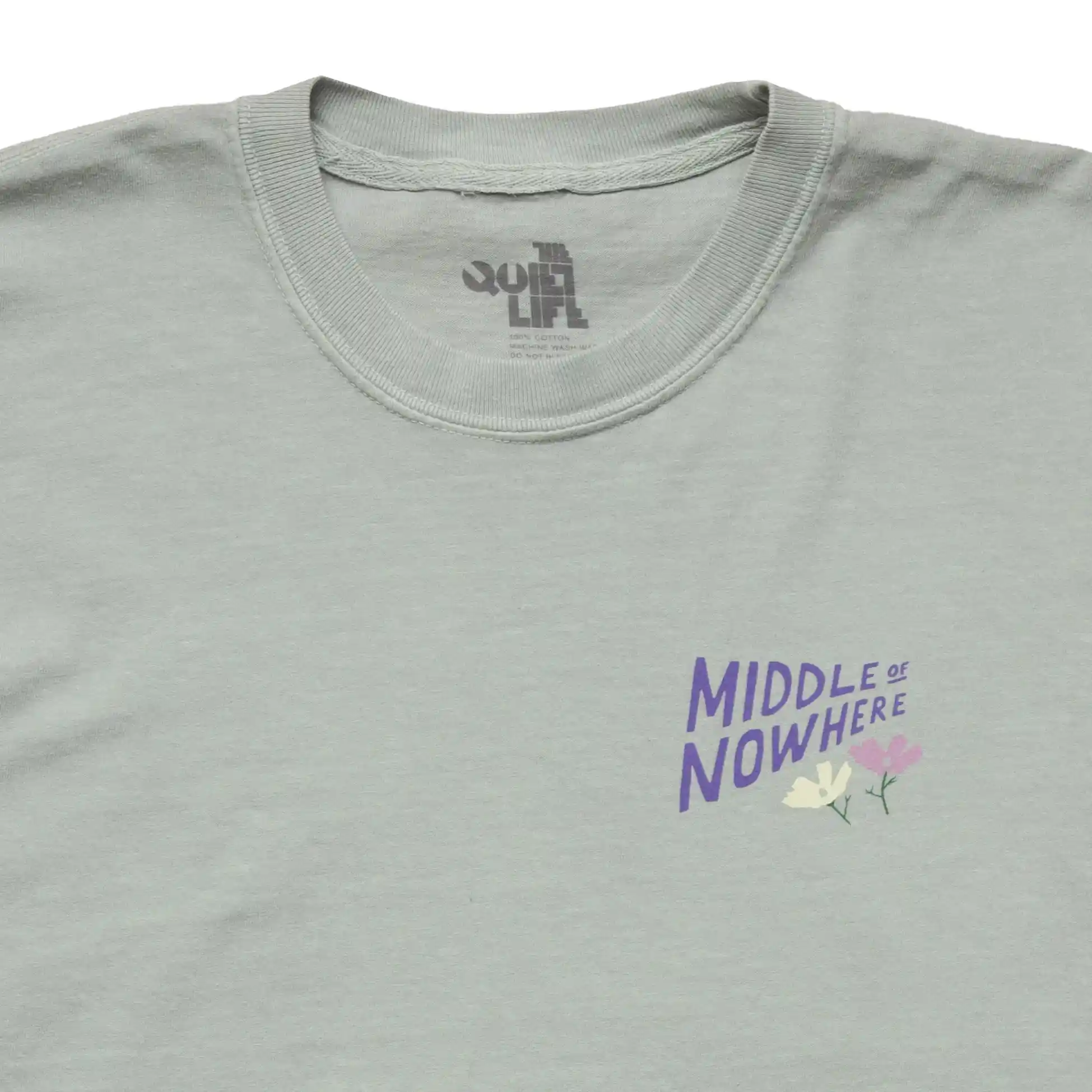 The Quiet life Lonely Palm Mid Of Nowhere Pigment Dyed Tee, sage green - Image 4