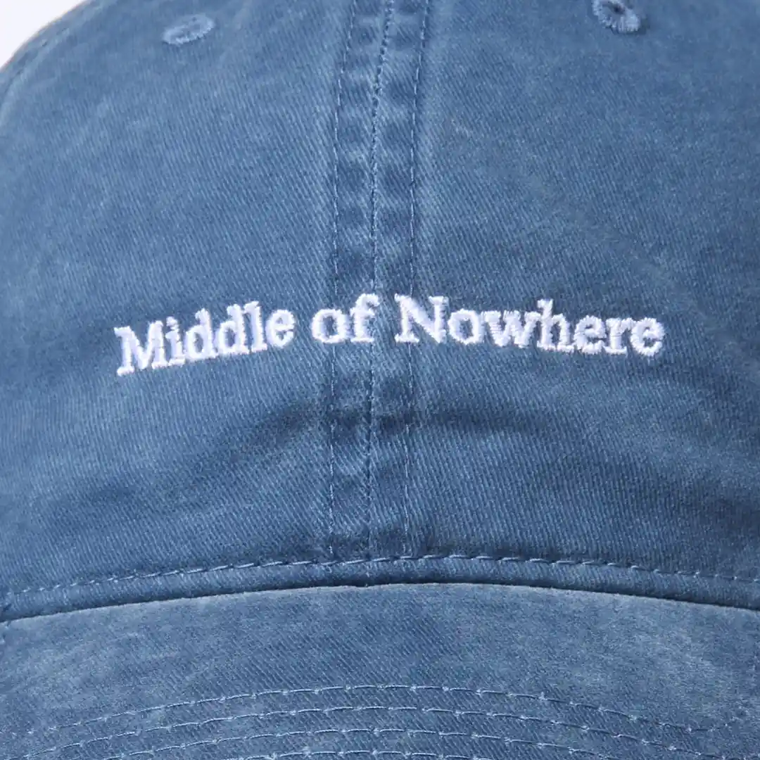 The Quiet Life Middle Of Nowhere Desert Serif Dad Hat, vintage blue - Image 2