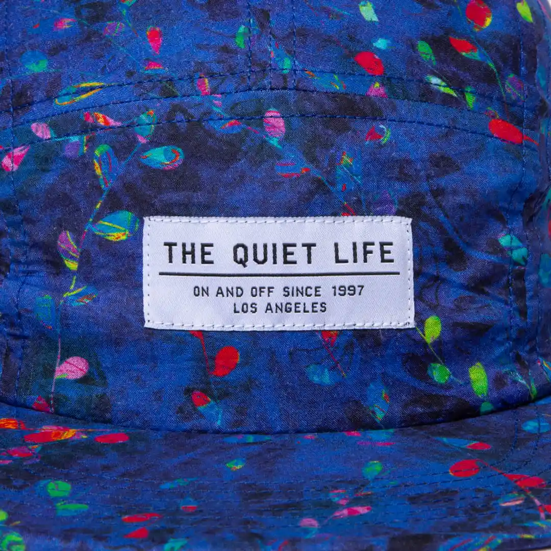 The Quiet Life Midnight Floral 5 Panel Camper Hat - Made In USA, blue - Image 3