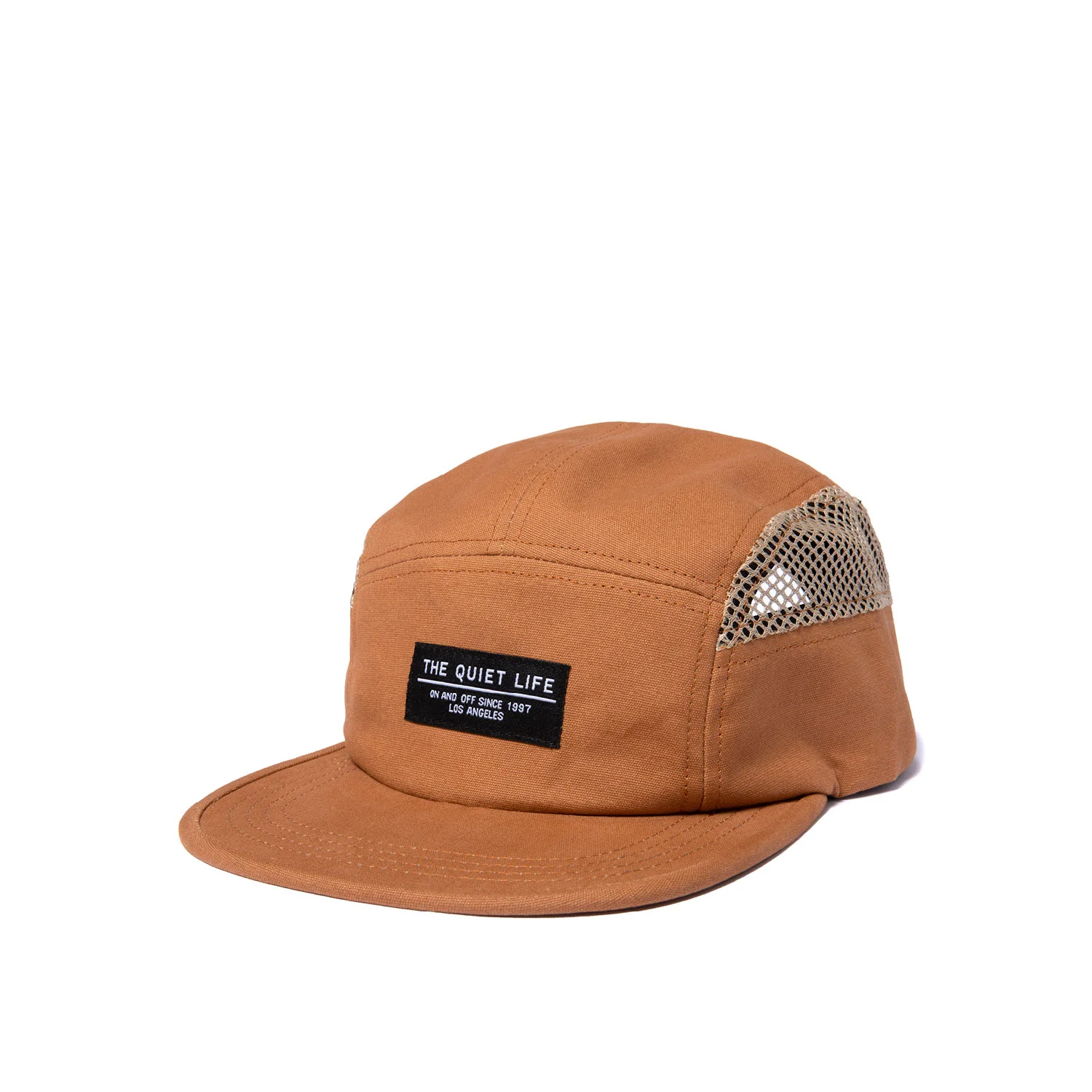The Quiet Life Photographer Mesh 5 Panel Camper Hat, tan
