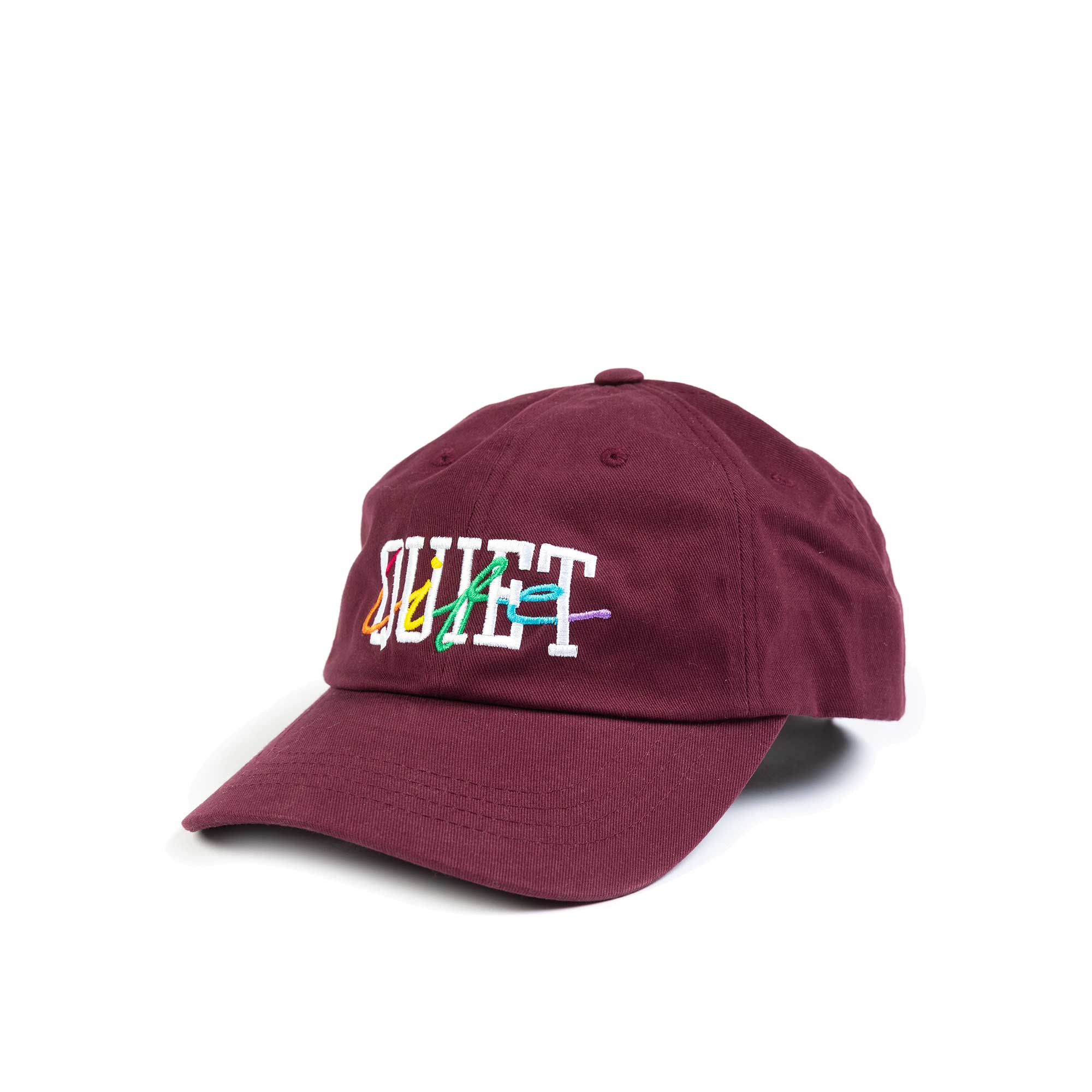 The Quiet Life Quiet Rainbow Dad Hat, maroon