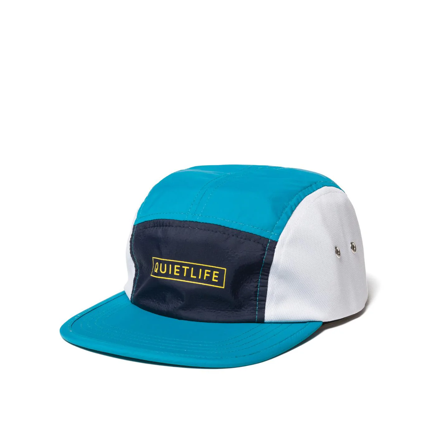 The Quiet Life Ranier 5 Panel Camper Hat- Aqua/Navy/White