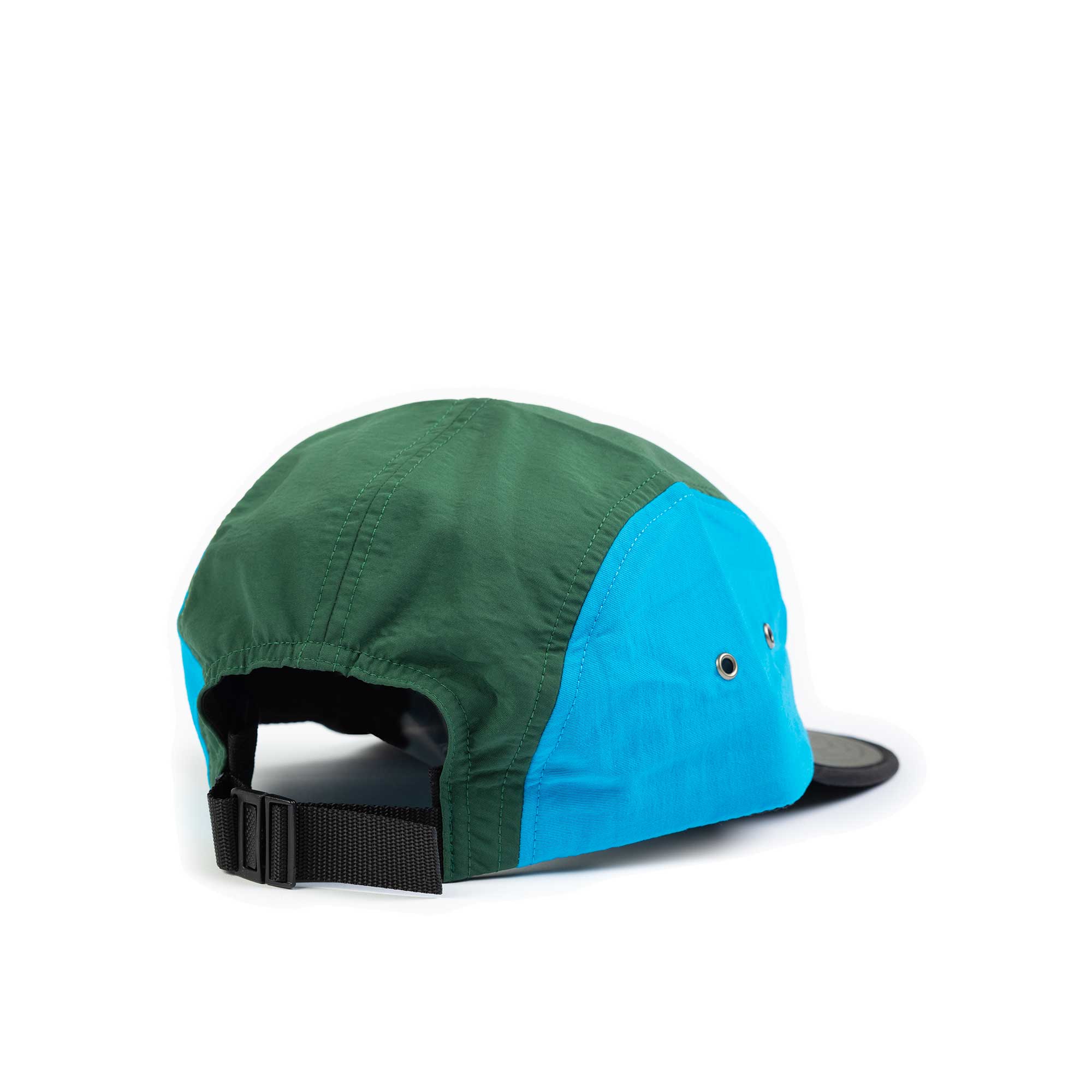 The Quiet Life Runner 5 Panel Camper Hat, Black/Grey/Green - Image 2