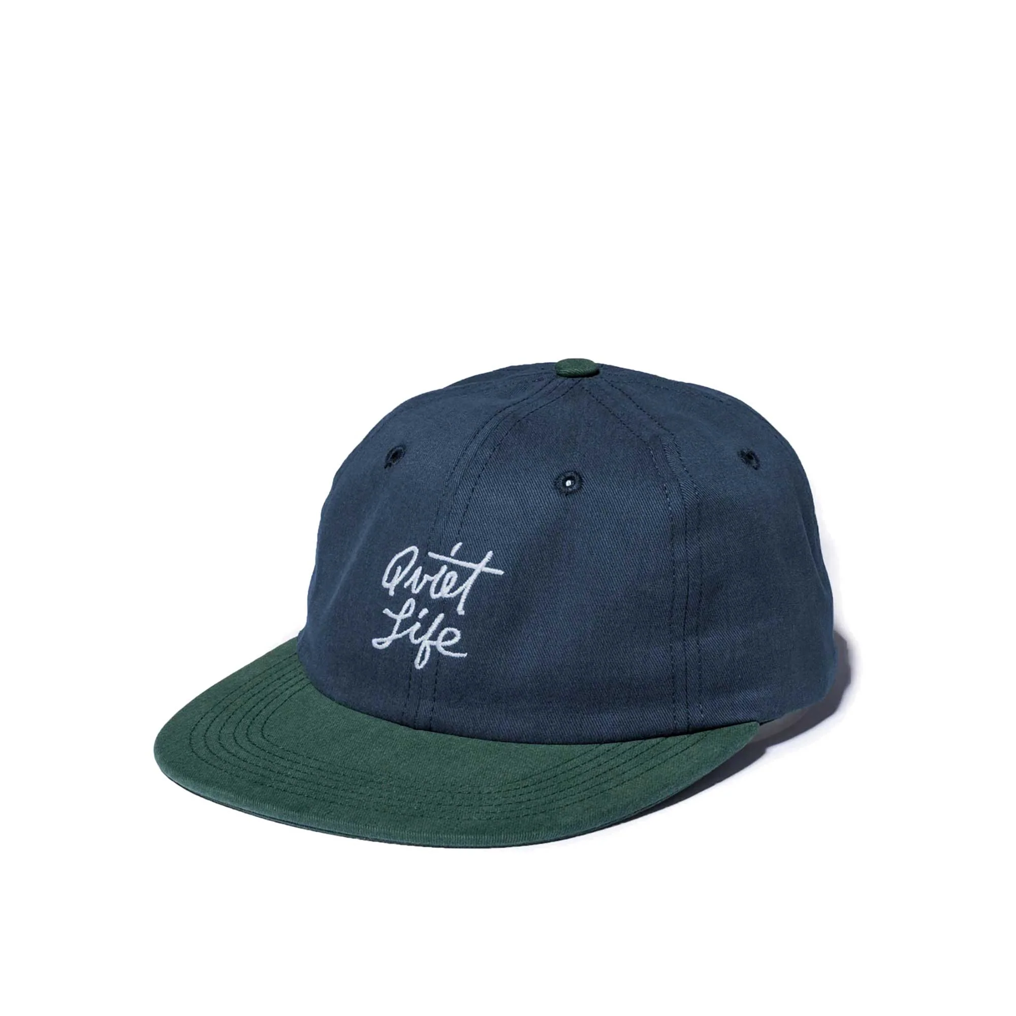 The Quiet Life Script Polo Hat - Made In Usa, Navy/Green