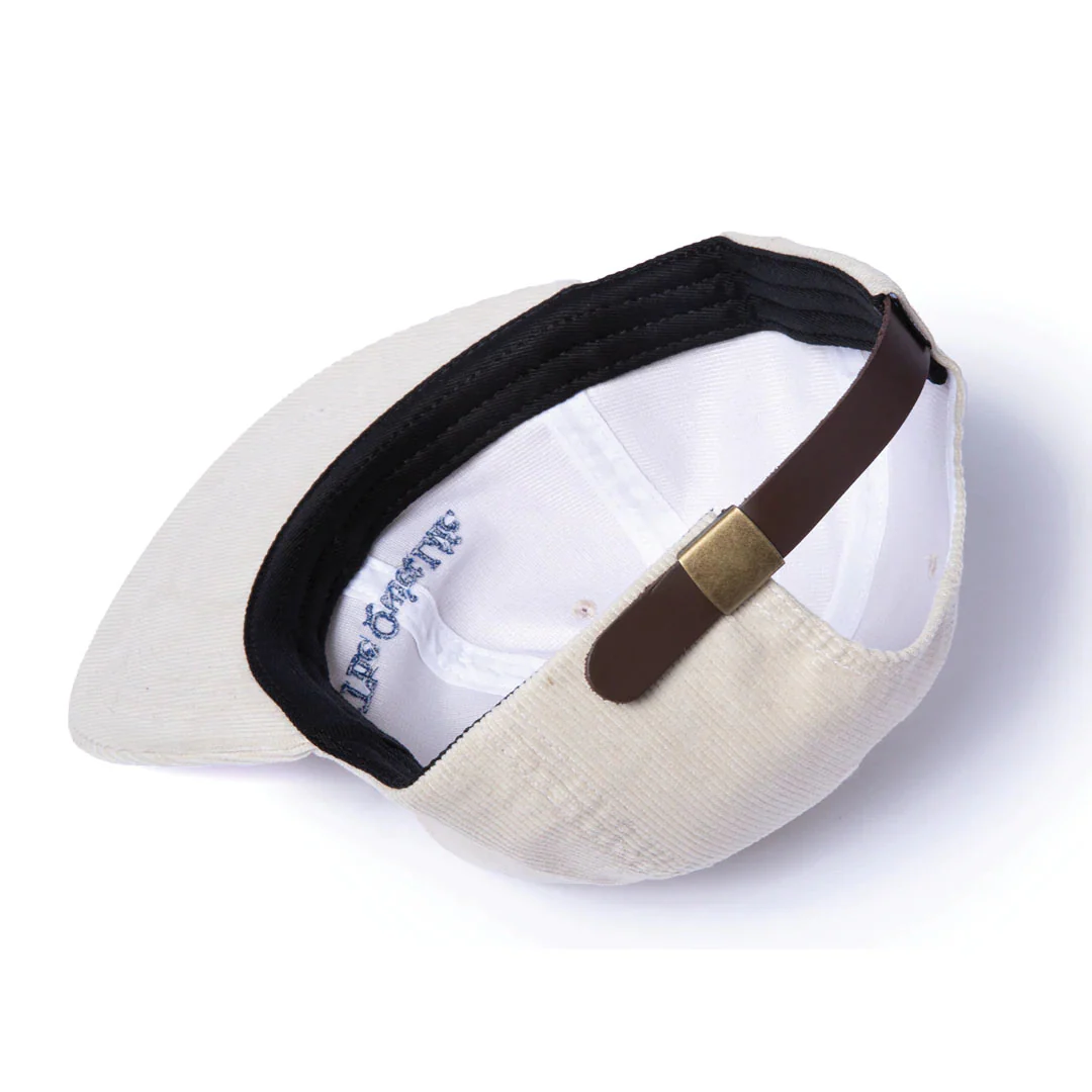 The Quiet Life Serif Cord 5 Panel Camper Hat - Made In Usa, Stone - Image 2