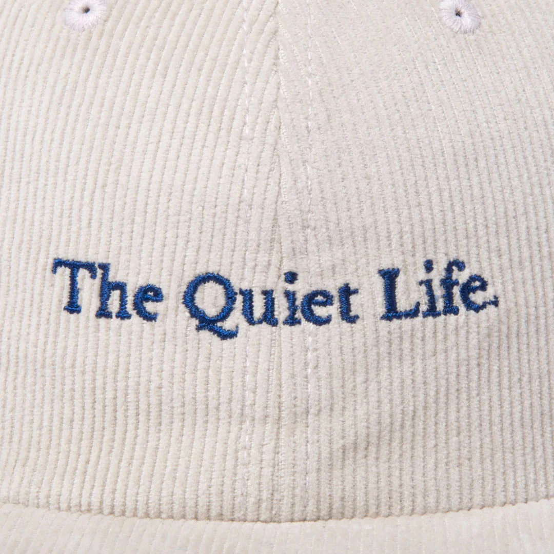 The Quiet Life Serif Cord 5 Panel Camper Hat - Made In Usa, Stone - Image 3
