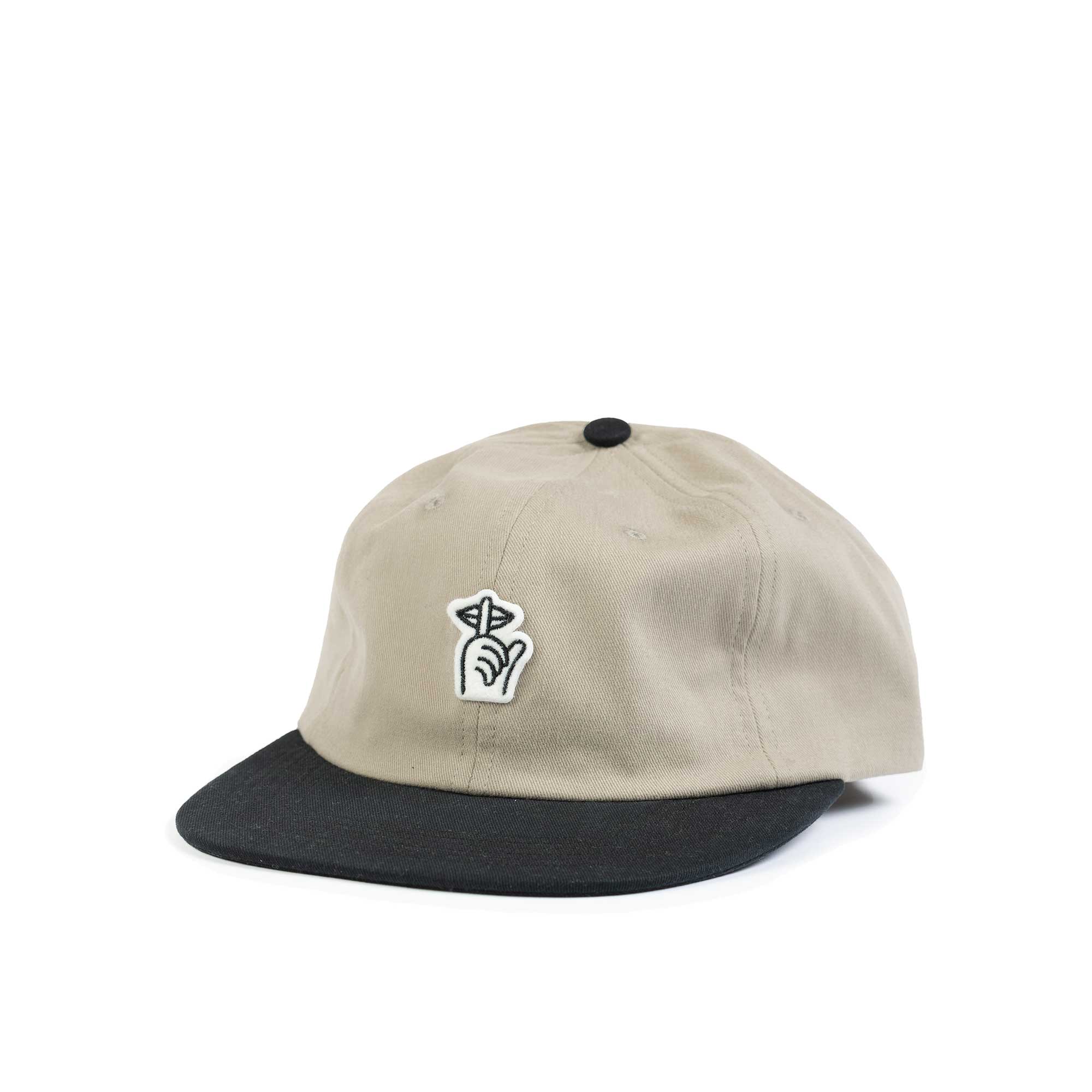 The Quiet Life Shhh Patch Polo Hat, Stone/Black