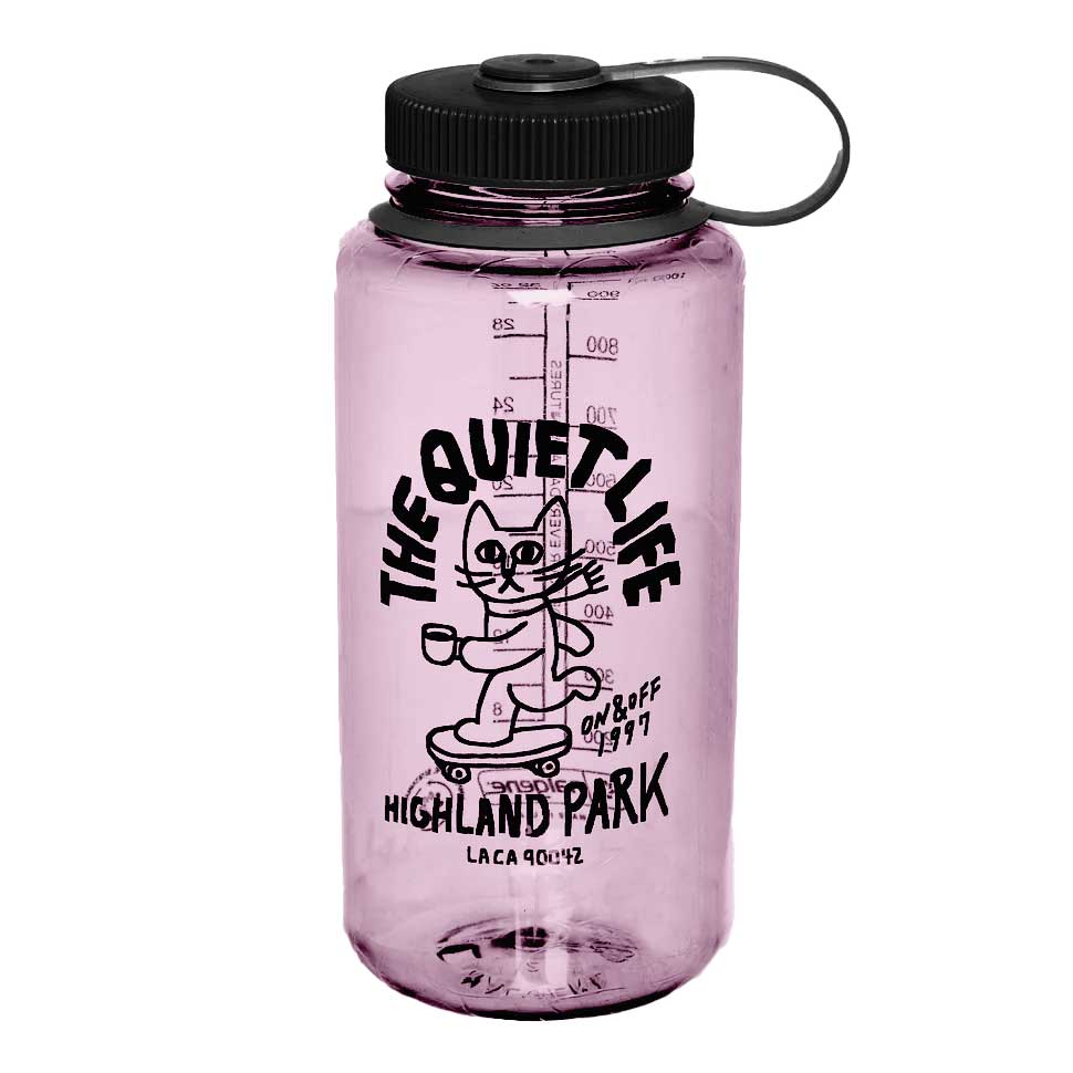 The Quiet Life Skating Cat Water Bottle, Pink