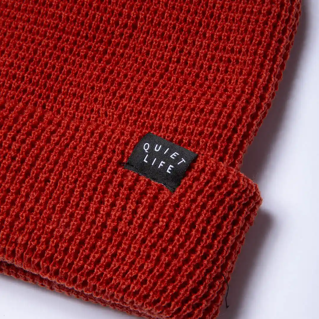 The Quiet Life Waffle Beanie, rust - Image 2