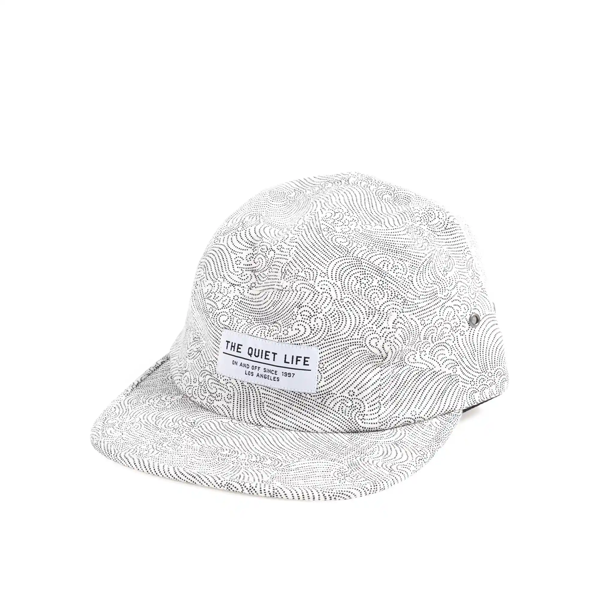 The Quiet life Waves 5 Panel Camper Hat, black / white