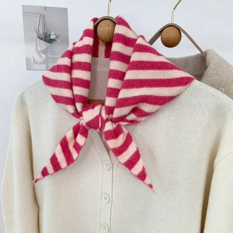 Thin Printed Small Handkerchief, rose red