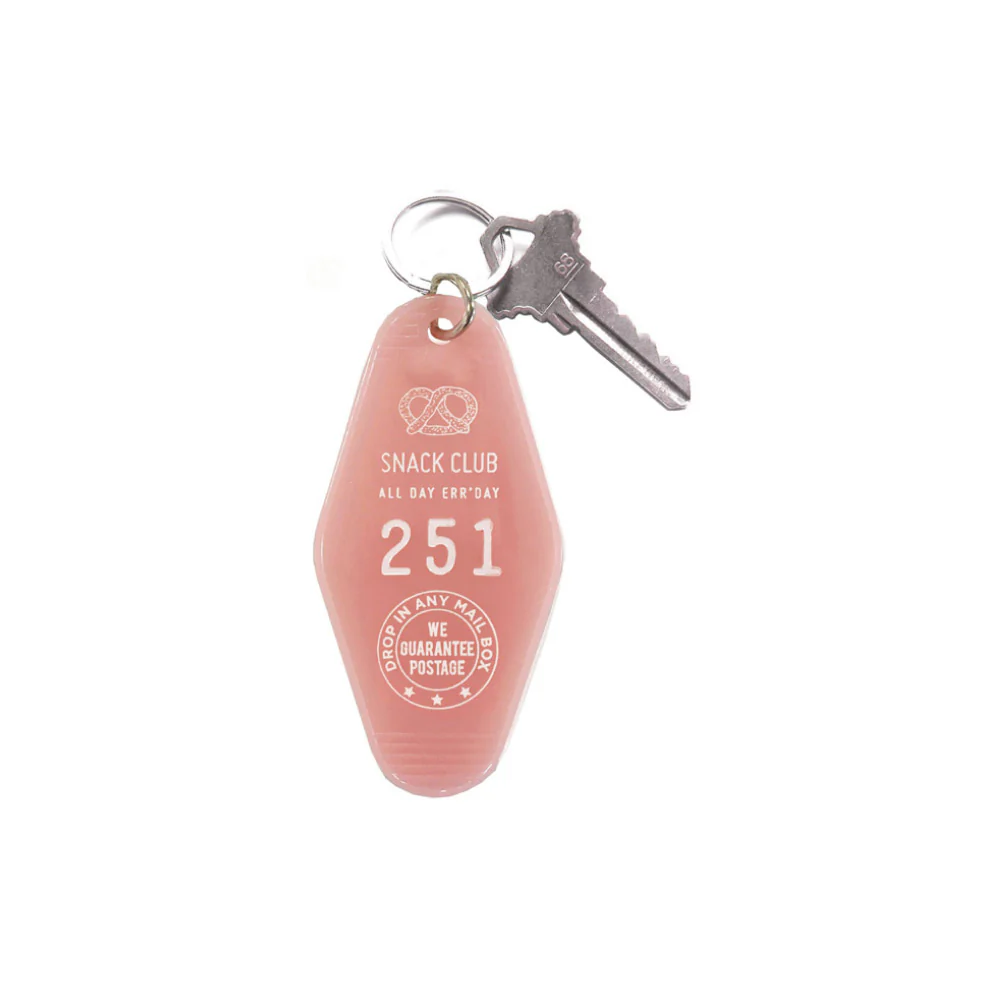 Three Potato Four Snack Club keychain - pink