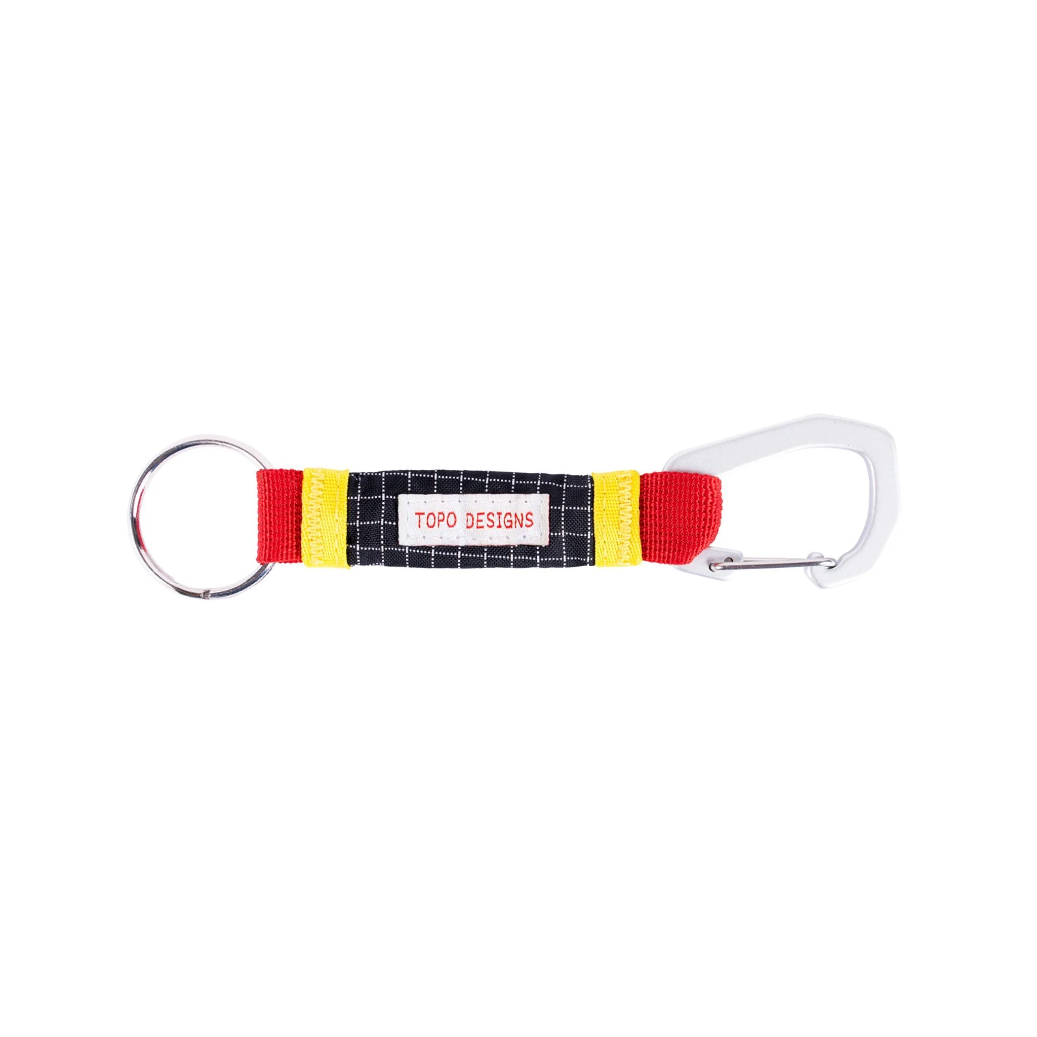 Topo Designs Subalpine key clip, red/black ripstop