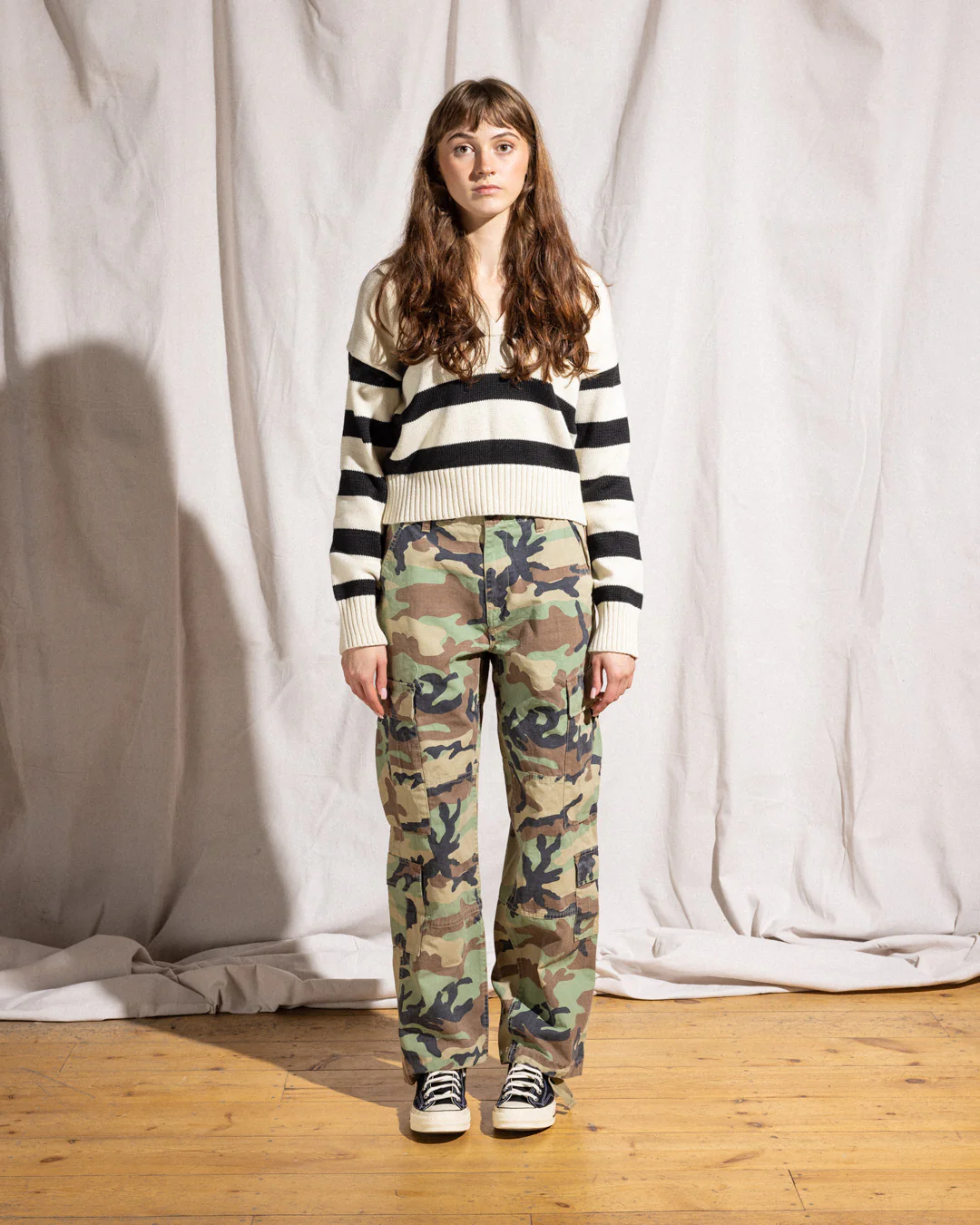Womens Triple Stripe Collared Sweater - Image 3