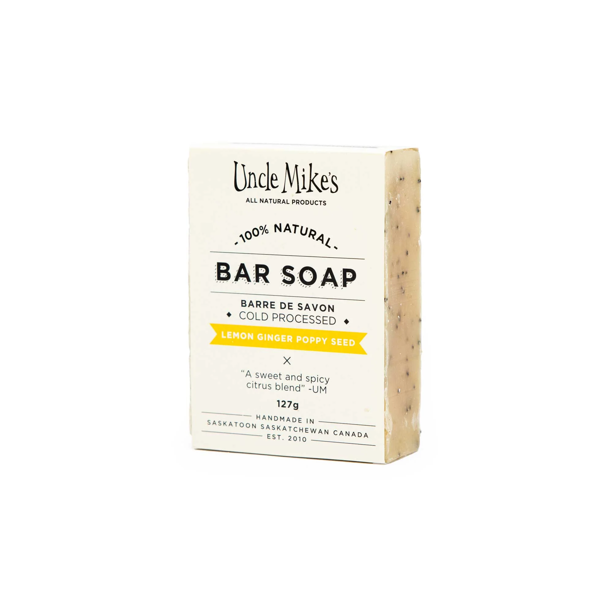Uncle Mike's Lemon Ginger Poppy Seed bar soap