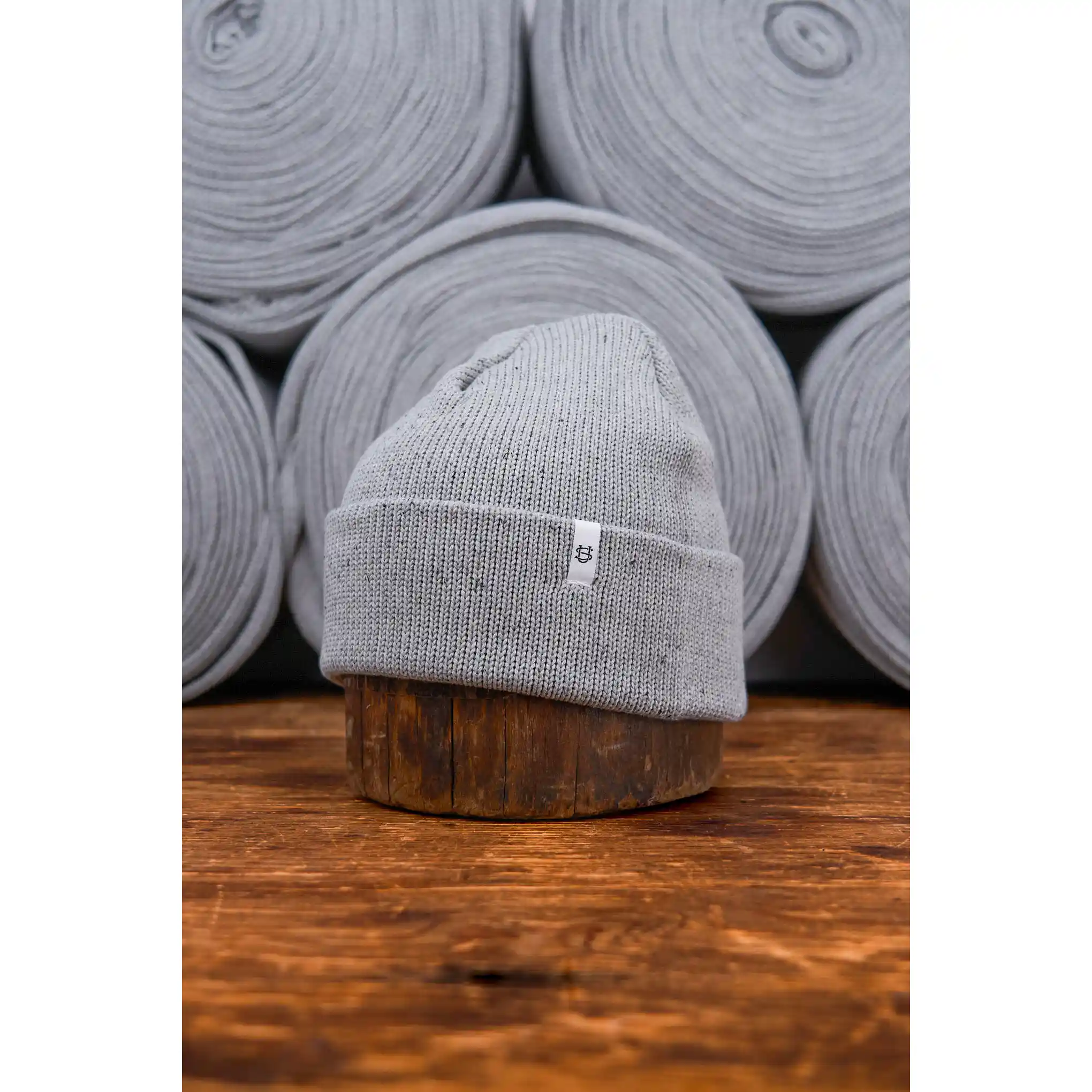 Upstate Stock Super Fine Upcycled Cotton Watchcap, grey fleck - Image 2