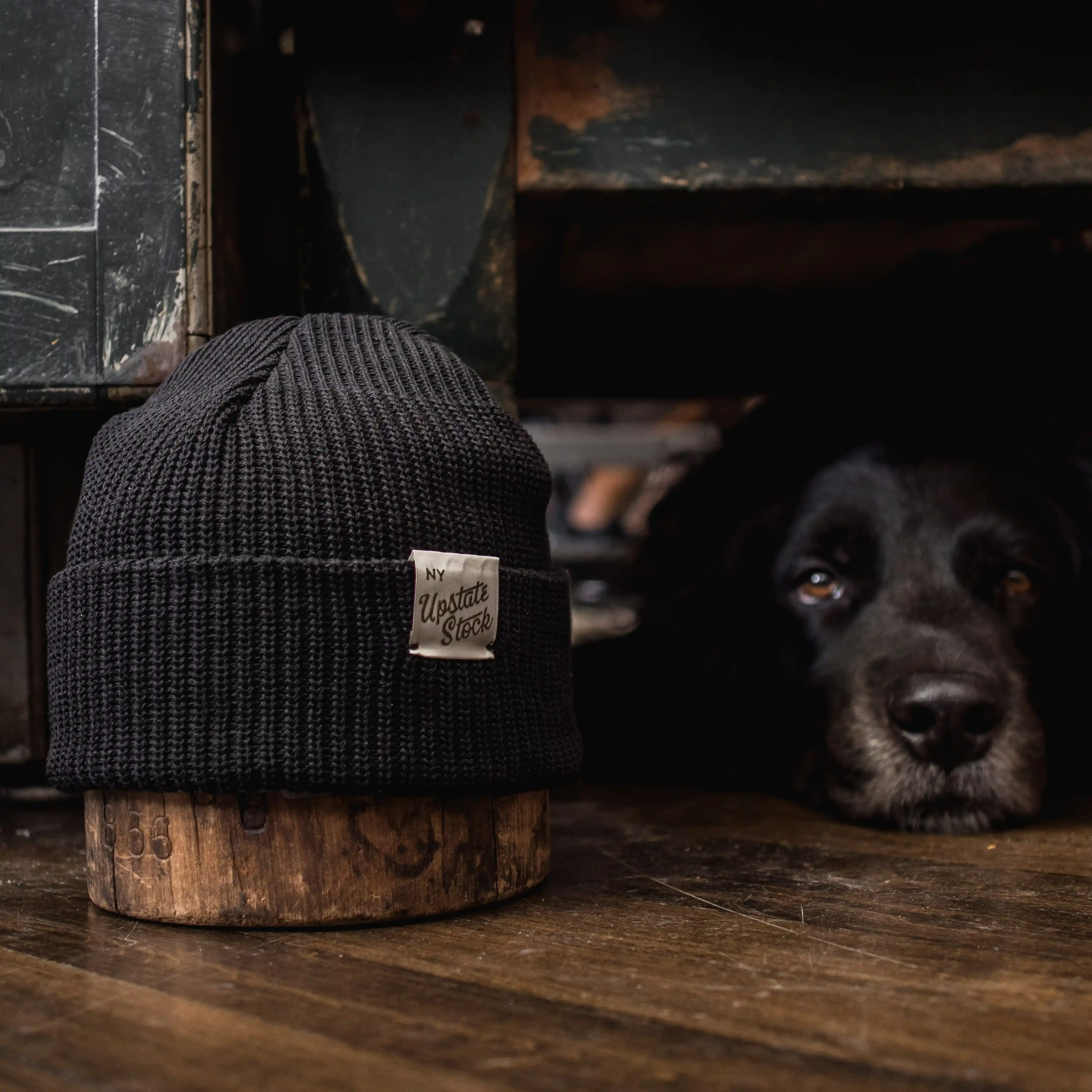 Upstate Stock Upcycled Cotton Watchcap, black - Image 2