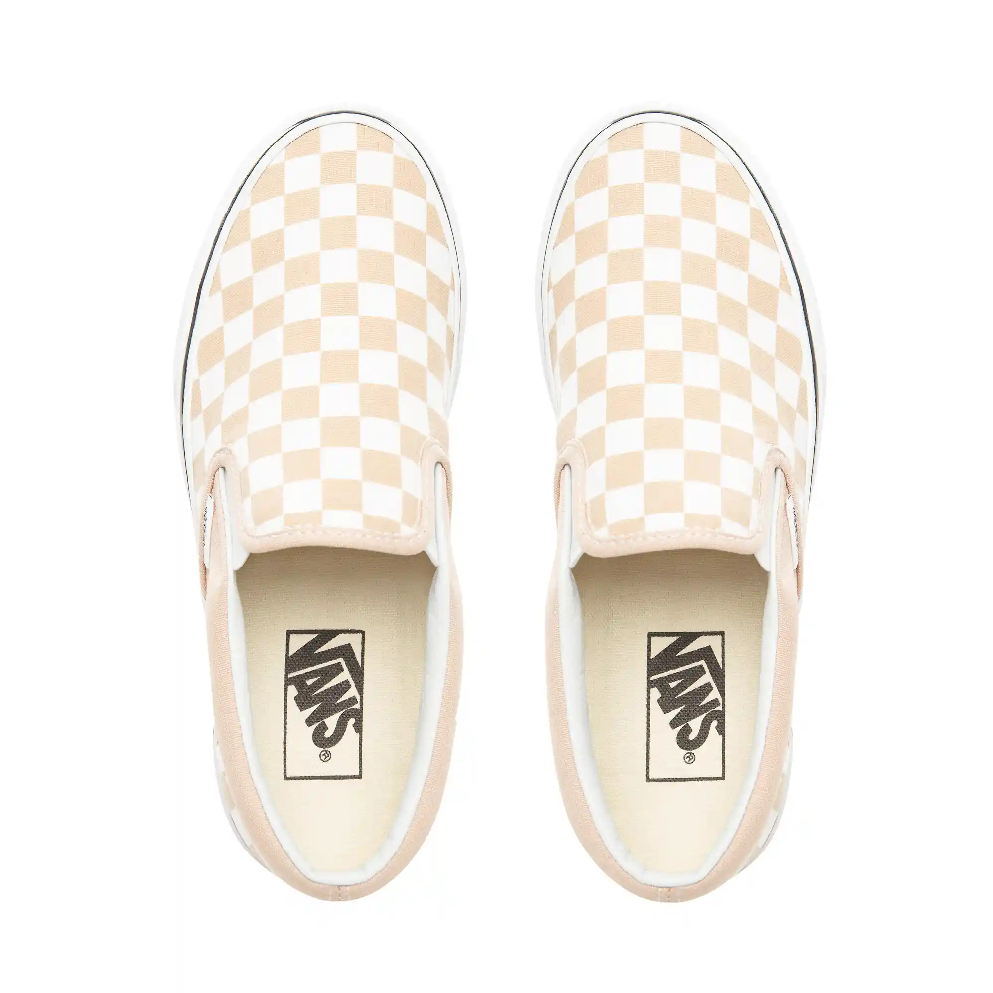 Vans Womens Classic Slip-On Shoes, (checkerboard) frappe/true white - Image 3