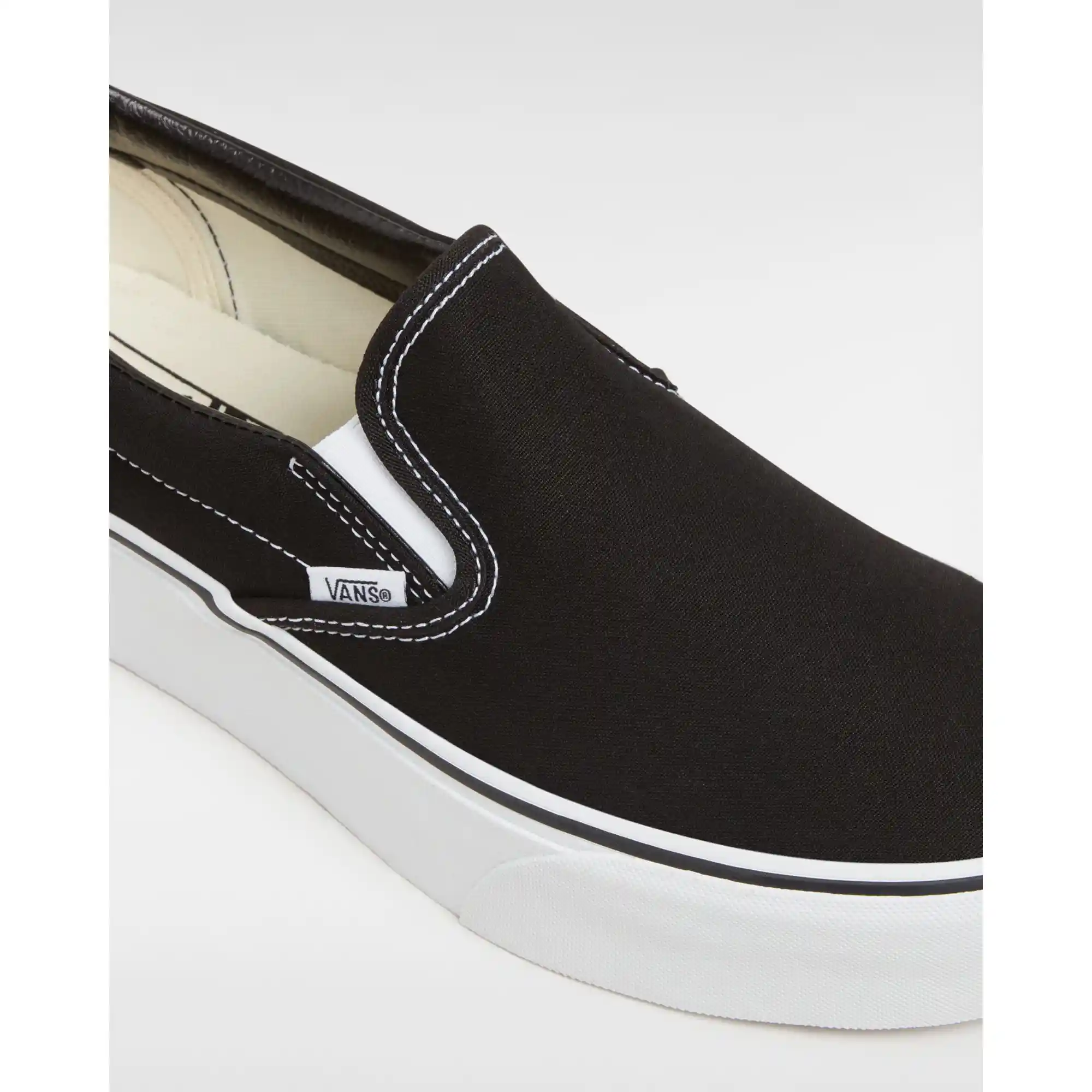 Vans Womens Classic Slip-On Stackform Shoes, canvas black/true white - Image 4