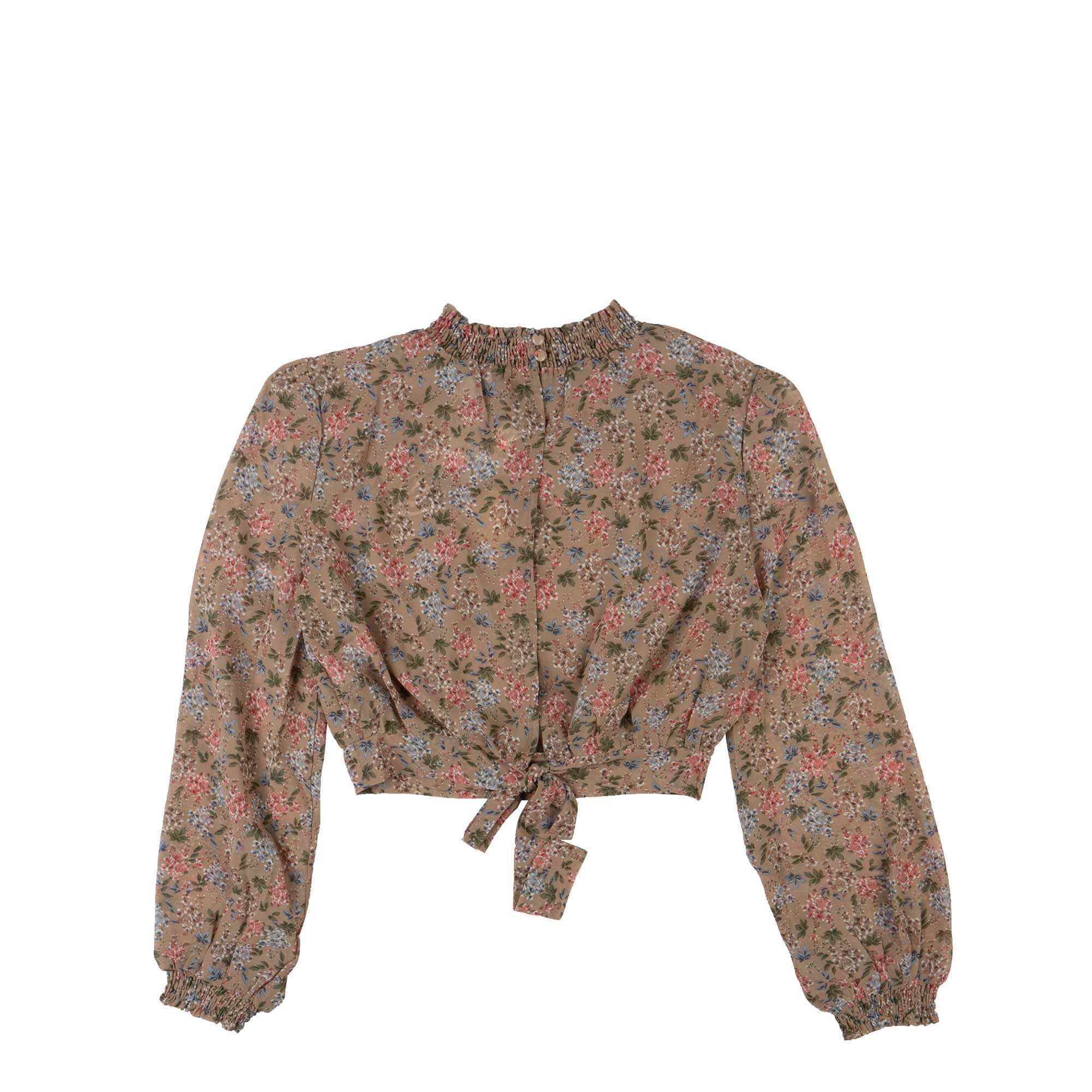 Womens Vintage Floral Mock Neck Top - Image 2