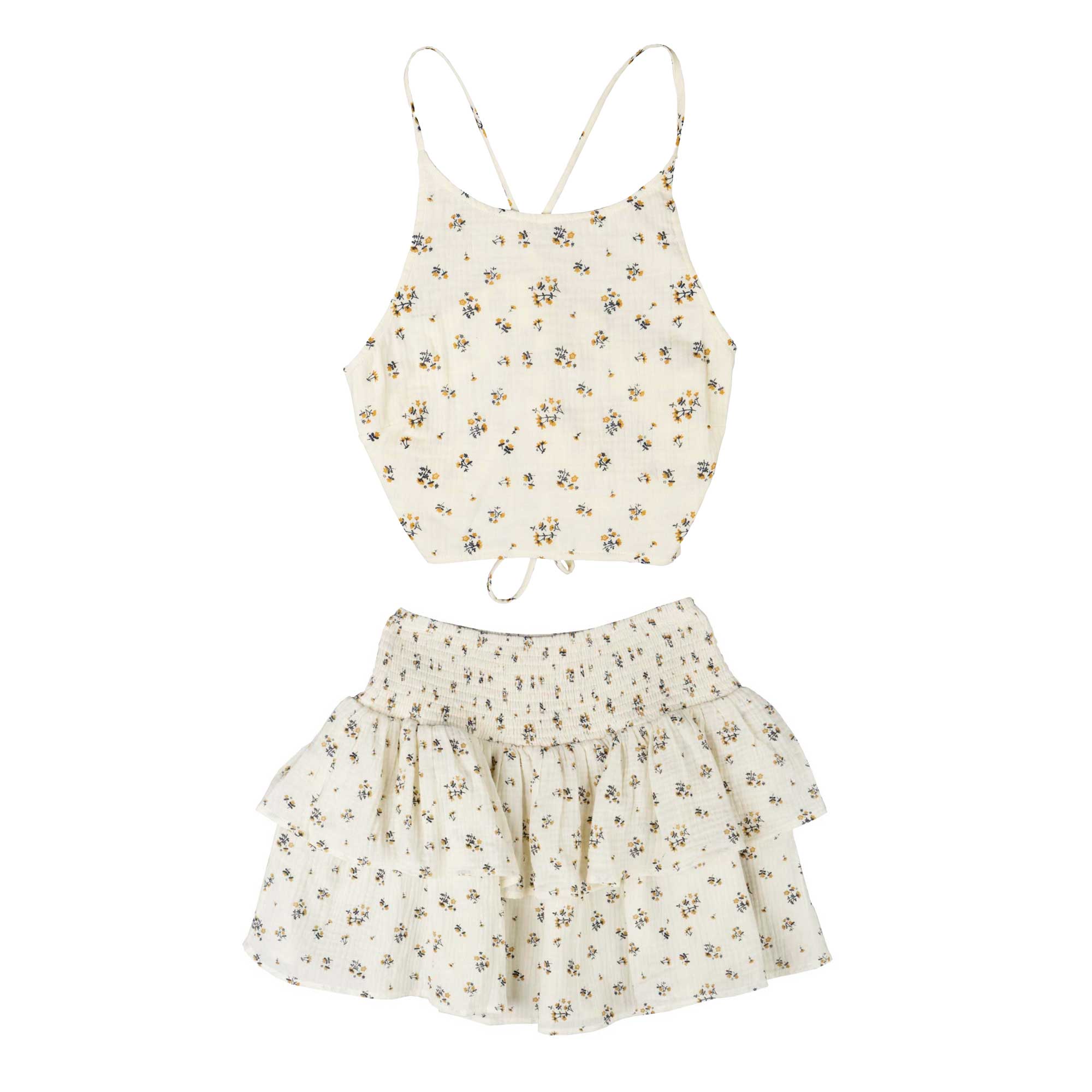 Womens Ditsy Print Top And Bottom